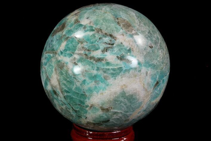Polished Amazonite Crystal Sphere - Madagascar #78748